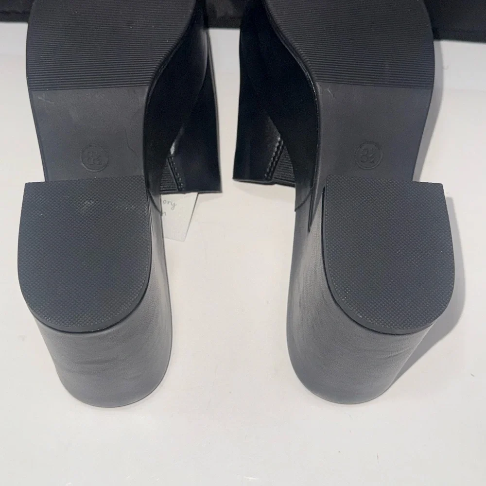 Size 10 a new day Black Platform Mules NEW Disco Boho Memory Foam